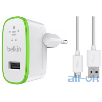 МЗП USB BELKIN 2.1A 10Watt Black + USB Cable iPhone 5 5S 5C iPad 4 iPad  mini BK670